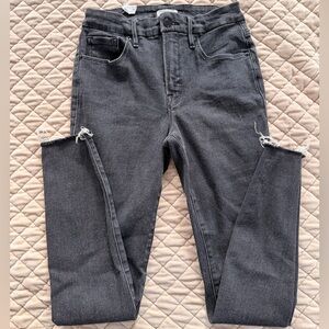 Good American Black Distressed Skinny Jeans